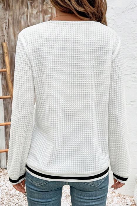 Love Kuza - Urban Edge Waffle Knit Top