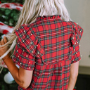  Love Kuza - Festive Pearl Tartan Blouse