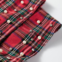  Love Kuza - Festive Pearl Tartan Blouse