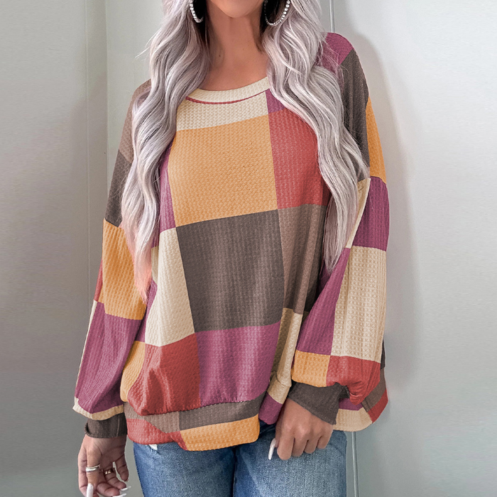 Love Kuza - Harvest Harmony Waffle Knit Top