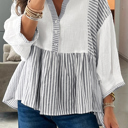  - Harbor Light Striped Peplum Blouse