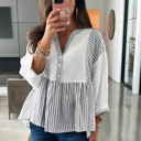  - Harbor Light Striped Peplum Blouse