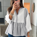  - Harbor Light Striped Peplum Blouse