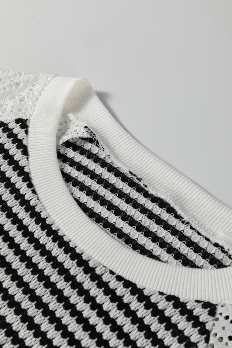 Love Kuza - Coffee & Contrast Lace Sweater