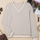  Love Kuza - Soft Horizon Striped V-Neck Pullover