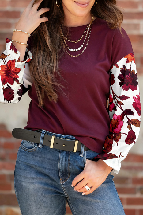 Love Kuza - Autumn Muse Floral Sleeve Top
