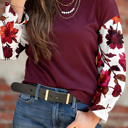  Love Kuza - Autumn Muse Floral Sleeve Top