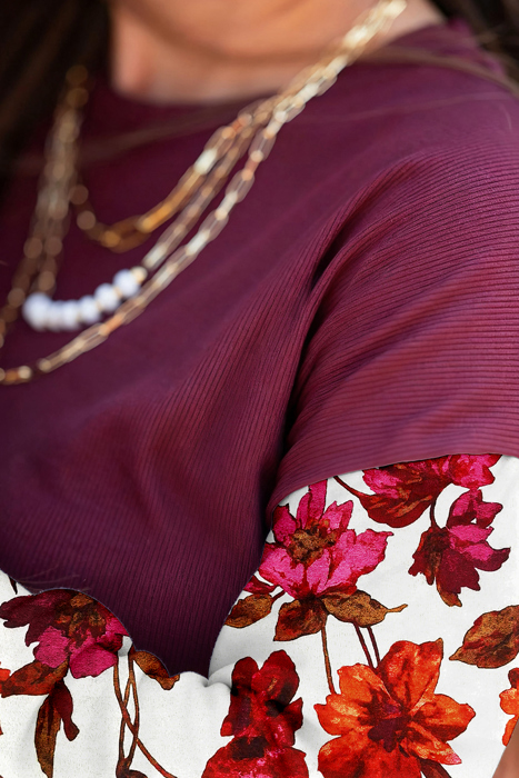 Love Kuza - Autumn Muse Floral Sleeve Top