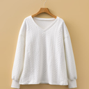  Love Kuza - Ivory Harbor Cable V-Neck Pullover