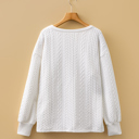  Love Kuza - Ivory Harbor Cable V-Neck Pullover