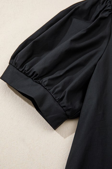 - Ebony Embroidered Peasant Blouse