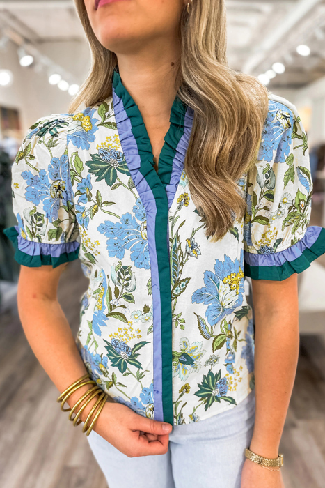 - Leopard Luxe Ruffle Shirt