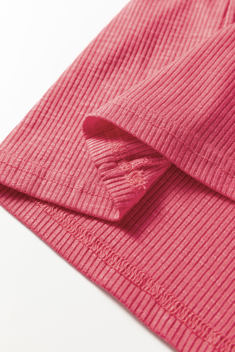 Love Kuza - Rosy Haven Lace-Trim Henley Top