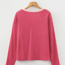  Love Kuza - Rosy Haven Lace-Trim Henley Top