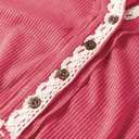  Love Kuza - Rosy Haven Lace-Trim Henley Top