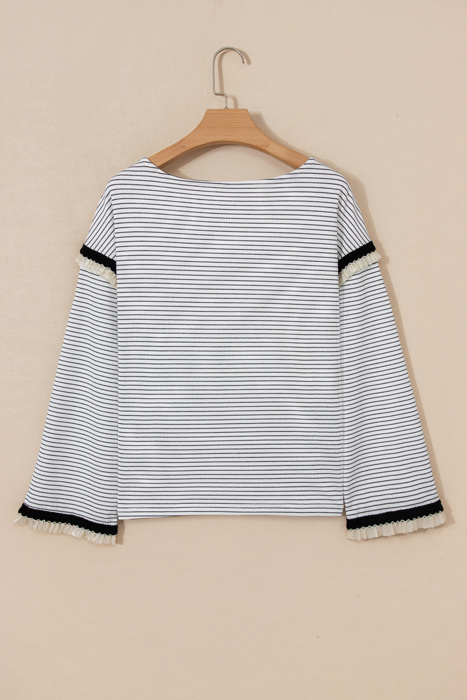Love Kuza - Parisian Whisper Ruffle-Sleeve Knit Top