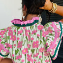  - Pink Cosmos Ruffle Blouse