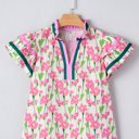  - Pink Cosmos Ruffle Blouse