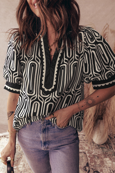 Love Kuza - Monochrome Mod Geo Tunic