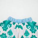   - Turquoise Ikat Ruffle Blouse