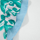  - Turquoise Ikat Ruffle Blouse