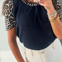  - Wild Side Contrast Ribbed Top