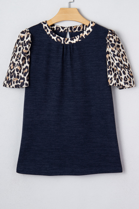 - Wild Side Contrast Ribbed Top