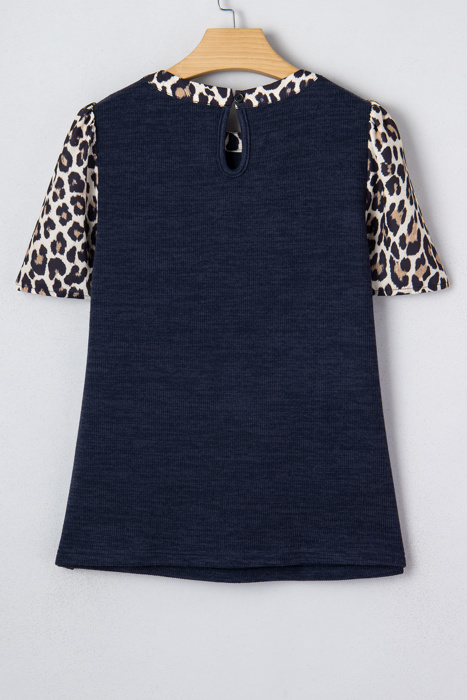 - Wild Side Contrast Ribbed Top