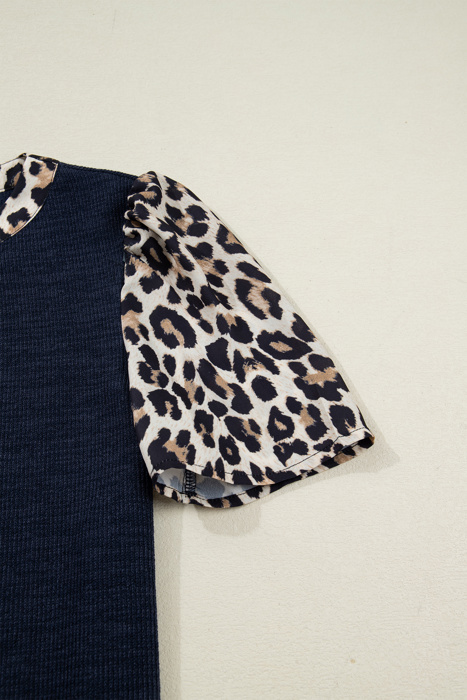 - Wild Side Contrast Ribbed Top