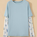  <.>- Sky Blossom Waffle Layered Top