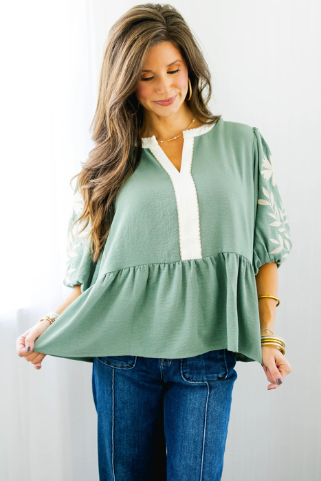 Love Kuza - Sage Meadow Embroidered Tunic