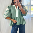  Love Kuza - Sage Meadow Embroidered Tunic