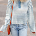  Love Kuza - Coastal Stripes Henley Sweater