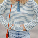  Love Kuza - Coastal Stripes Henley Sweater
