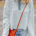  Love Kuza - Coastal Stripes Henley Sweater