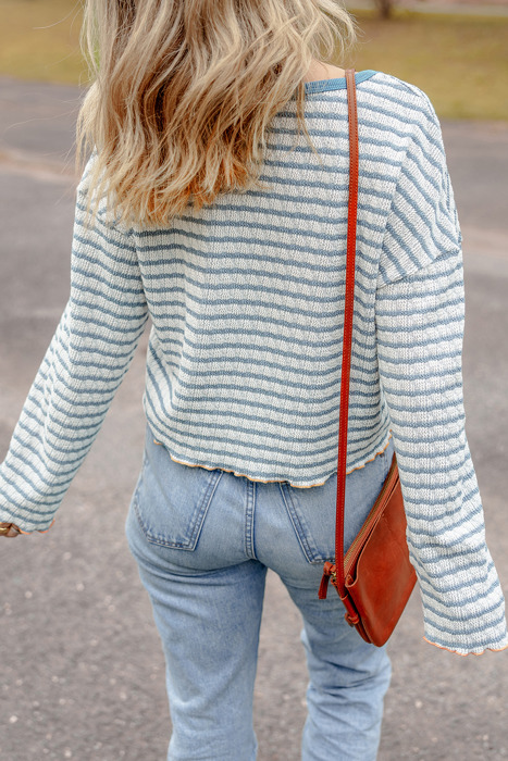 Love Kuza - Coastal Stripes Henley Sweater