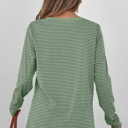  Love Kuza - Forestline V-Neck Stripe Top