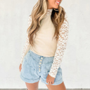  Love Kuza - Lace Whispers Mock Neck Top