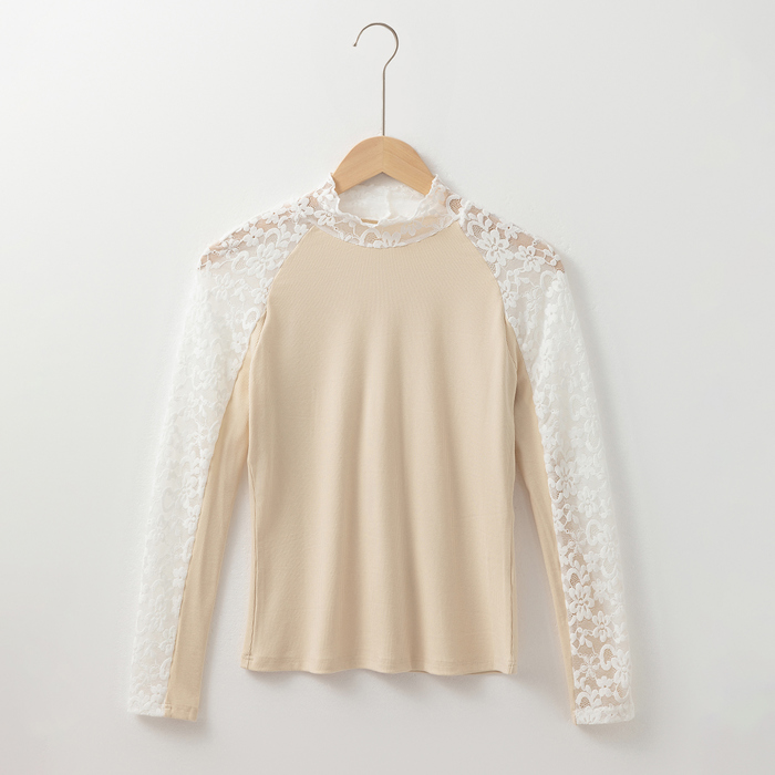 Love Kuza - Lace Whispers Mock Neck Top