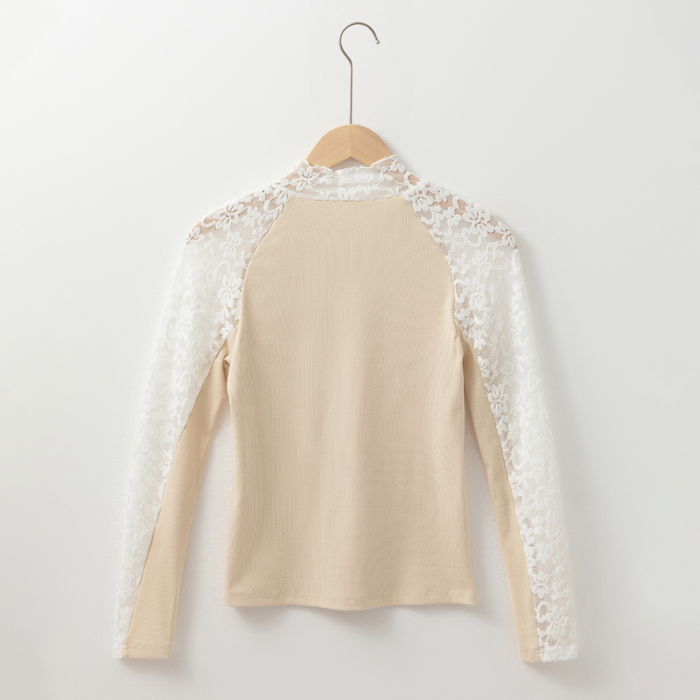 Love Kuza - Lace Whispers Mock Neck Top