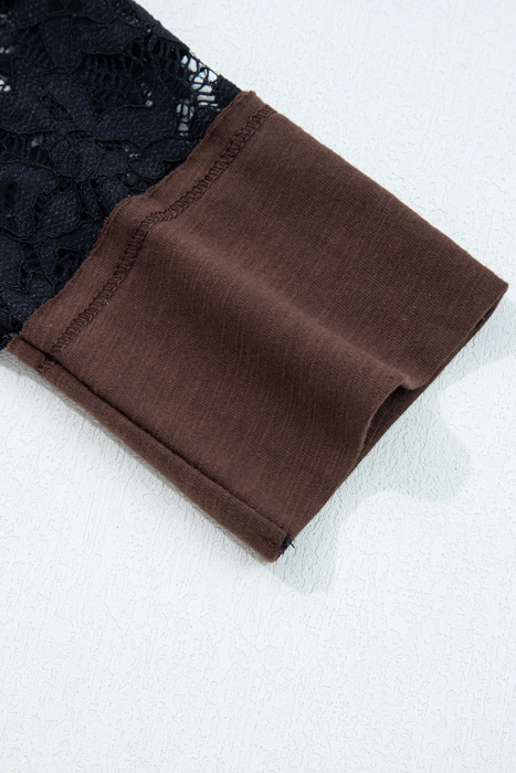 Love Kuza - Mocha Noir Lace Layer Top