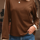  Love Kuza - Cocoa Sporty Stripe Top