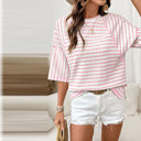  Love Kuza - Pink Popcorn Textured Stripe Tee