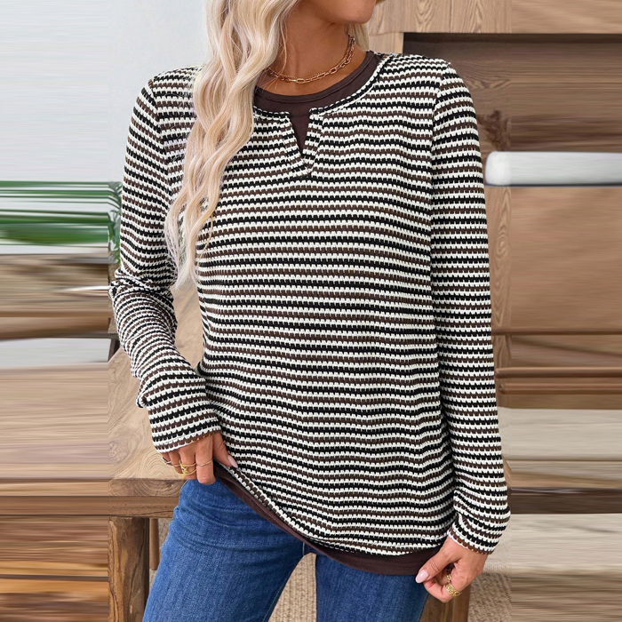 Love Kuza -Mocha Rhythm Knit Top