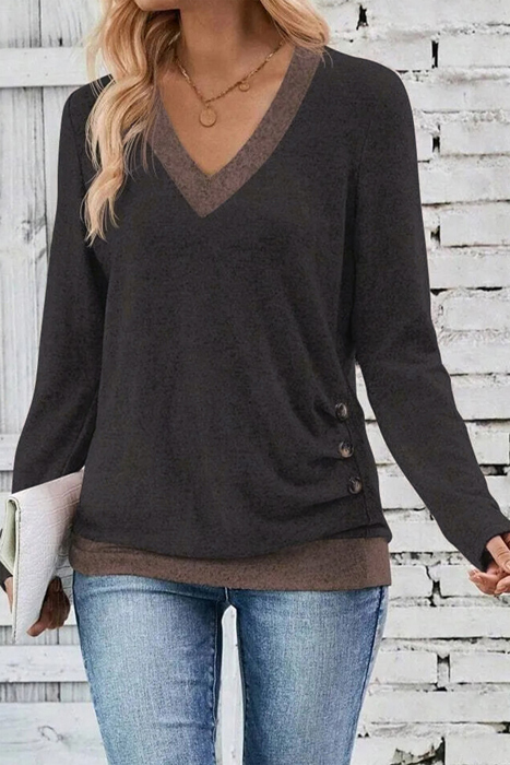 Love Kuza - Midnight Mocha Slimline Knit Top