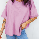 Love Kuza - Vintage Purple Oversized Raw Hem Tee