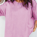  Love Kuza - Vintage Purple Oversized Raw Hem Tee