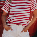  Love Kuza - Picnic Perfect Scalloped Stripe Tee