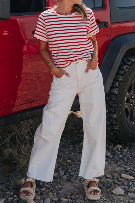 Love Kuza - Picnic Perfect Scalloped Stripe Tee