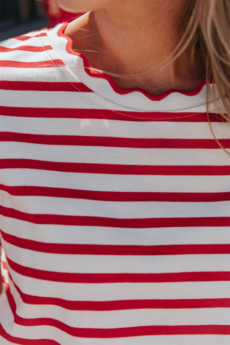 Love Kuza - Picnic Perfect Scalloped Stripe Tee